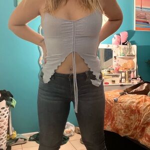 Marshalls Shimmering Silver Crop Top